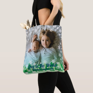 Weihnachtsbäume Weiße Schneeflocken Freude an der Tasche