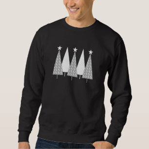 Weihnachtsbäume - weißes Band Sweatshirt