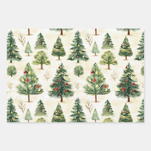 Weihnachtsbaume Whimsical Geschenkpapier Set (Vorderseite 3)