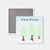 Weihnachtsbäume - Winter Willkommen Magnet (Vorderseite/Rückseite)