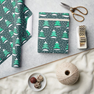 Weihnachtsbäume Wintermuster Wrapper Geschenkpapier
