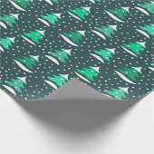 Weihnachtsbäume Wintermuster Wrapper Geschenkpapier (Ecke)