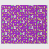 Weihnachtsbäume Wrapping Papier Maus Lila Käse Geschenkpapier (Flach)