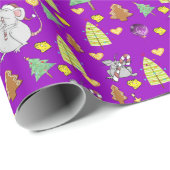 Weihnachtsbäume Wrapping Papier Maus Lila Käse Geschenkpapier (Rolleneckpunkt)
