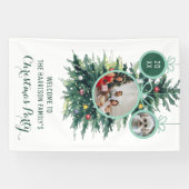 Weihnachtsbäume Xmas Bälle formen zwei Fotos Banner (Horizontal)