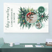Weihnachtsbäume Xmas Bälle formen zwei Fotos Banner (Messe)