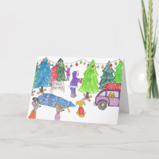 Weihnachtsbäume zu verkaufen feiertagskarte