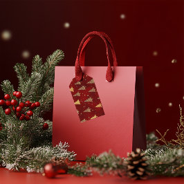 Weihnachtsbäume zum Feiern Geschenkanhänger