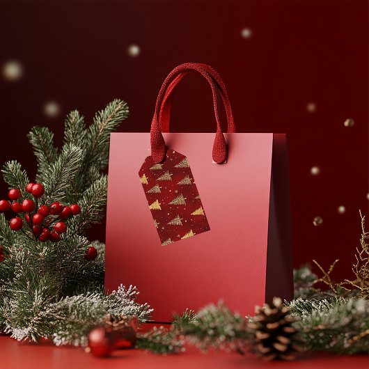 Weihnachtsbäume zum Feiern Geschenkanhänger