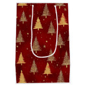 Weihnachtsbäume zum Feiern Mittlere Geschenktüte (Rückseite)