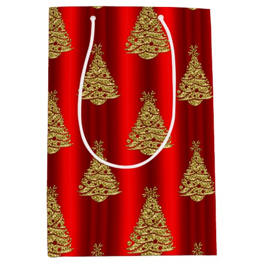 Weihnachtsbäume zum Feiern Mittlere Geschenktüte (Vorderseite)