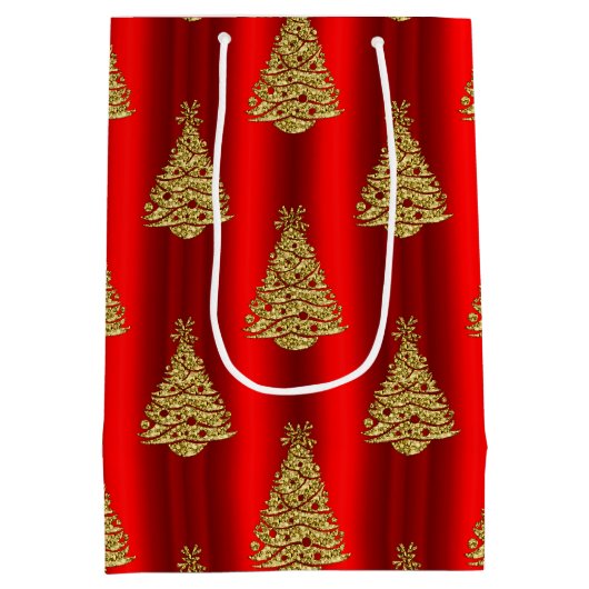 Weihnachtsbäume zum Feiern Mittlere Geschenktüte (Rückseite)