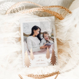 Weihnachtsbäume zwei Fotos Folien Feiertagskarte