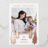 Weihnachtsbäume zwei Fotos Folien Feiertagskarte (Vorderseite)