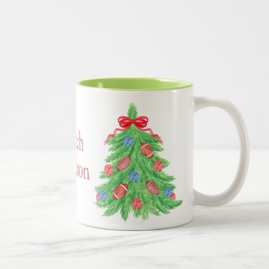 Weihnachtsbäume Zweifarbige Tasse (Rechts)