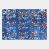 Weihnachtsbaumelfen Weihnachtsmann Rentiergeschenk Geschenkpapier Set (Vorderseite 3)