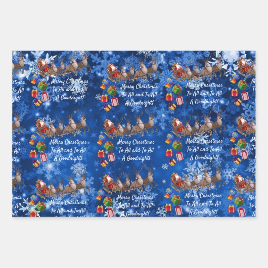 Weihnachtsbaumelfen Weihnachtsmann Rentiergeschenk Geschenkpapier Set (Vorderseite 3)