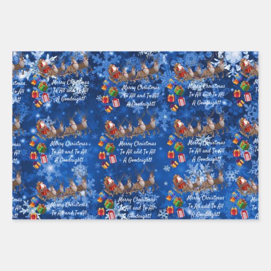 Weihnachtsbaumelfen Weihnachtsmann Rentiergeschenk Geschenkpapier Set (Vorderseite 3)