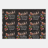 Weihnachtsbaumelfen Weihnachtsmann Rentiergeschenk Geschenkpapier Set (Vorderseite 3)