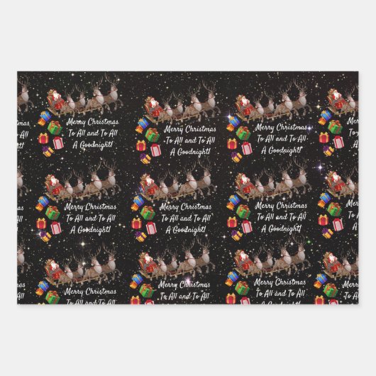 Weihnachtsbaumelfen Weihnachtsmann Rentiergeschenk Geschenkpapier Set (Vorderseite 3)