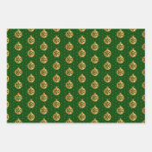 Weihnachtsbaumeln auf Rot, Grün und Weiß Geschenkpapier Set (Vorderseite 2)