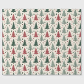 Weihnachtsbaumen auf Creme Geschenkpapier (Flach)
