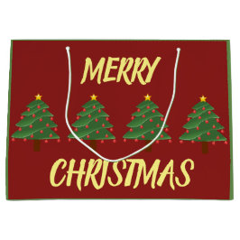Weihnachtsbaumen auf der Red Gift Bag Große Geschenktüte