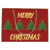 Weihnachtsbaumen auf der Red Gift Bag Große Geschenktüte (Rückseite)