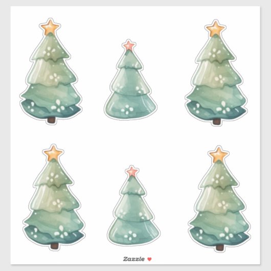 Weihnachtsbaumen Aufkleber (Blatt)
