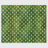 Weihnachtsbaumen aus Gold auf Grün Geschenkpapier (Flach)