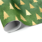 Weihnachtsbaumen aus Gold auf Grün Geschenkpapier (Rolleneckpunkt)