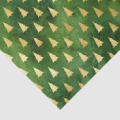 Weihnachtsbaumen aus Gold auf Grün Seidenpapier (Ausschnitt)