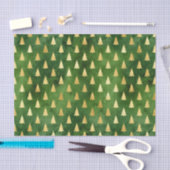 Weihnachtsbaumen aus Gold auf Grün Seidenpapier (Handwerk)