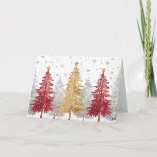 Weihnachtsbaumen aus Silber und Gold Karte