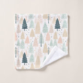 Weihnachtsbaumen Badhandtuch Set (Waschlappen)