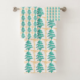 Weihnachtsbaumen Badhandtuch Set