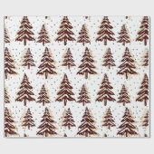 Weihnachtsbaumen Burgund und Gold Geschenkpapier (Flach)