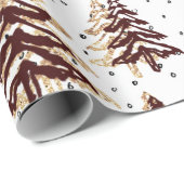 Weihnachtsbaumen Burgund und Gold Geschenkpapier (Rolleneckpunkt)
