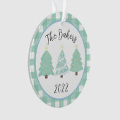 Weihnachtsbaumen der Wasserfarbe Jahr im Überblick Ornament (Vorderseite)