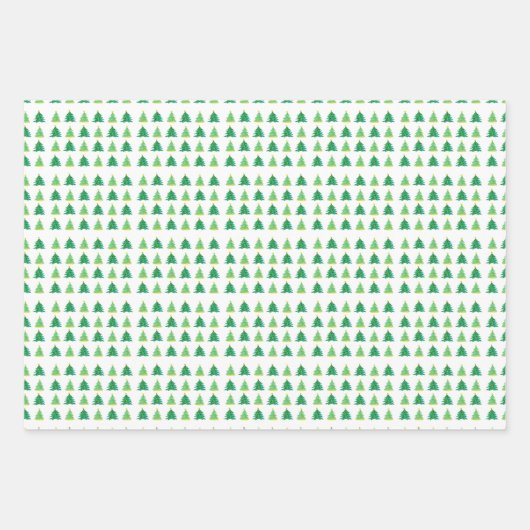 Weihnachtsbaumen Design Wrapping Paper Sheets Geschenkpapier Set (Vorderseite)