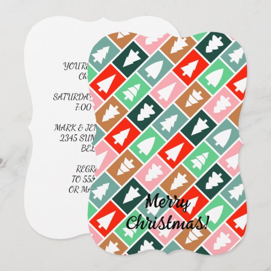 Weihnachtsbaumen Einladung (Vorne/Hinten)