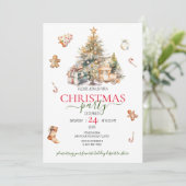 Weihnachtsbaumen Einladung (Stehend Vorderseite)