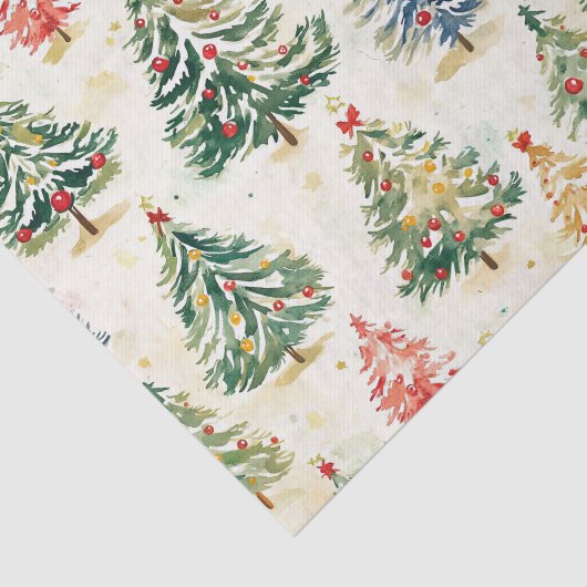 Weihnachtsbaumen Farbenfrohe Muster Seidenpapier (Ausschnitt)