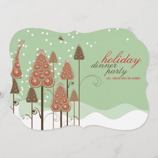 Weihnachtsbaumen Feiertag Einladung (Vorne/Hinten)
