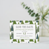 Weihnachtsbaumen | Feiertag Save the Date  Ankündigungspostkarte (Stehend Vorderseite)