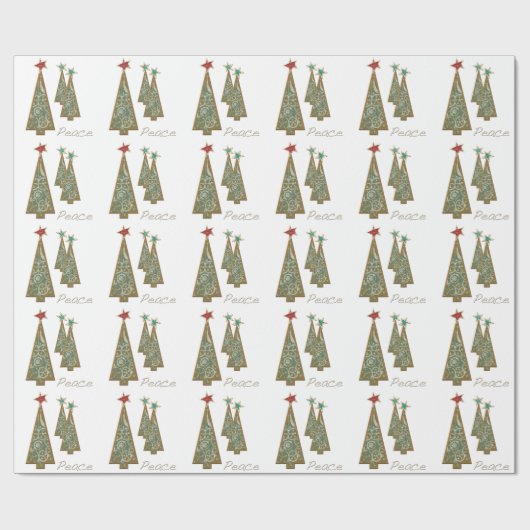 Weihnachtsbaumen - Frieden Geschenkpapier (Flach)
