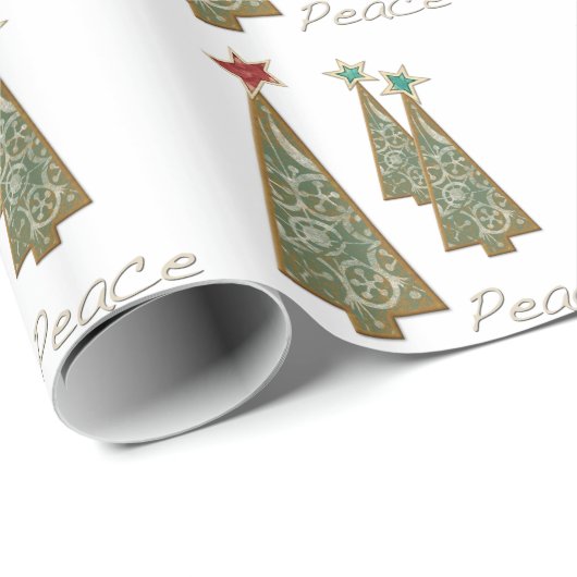 Weihnachtsbaumen - Frieden Geschenkpapier (Rolleneckpunkt)