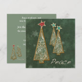 Weihnachtsbaumen - Frieden/Grün Einladung (Vorne/Hinten)