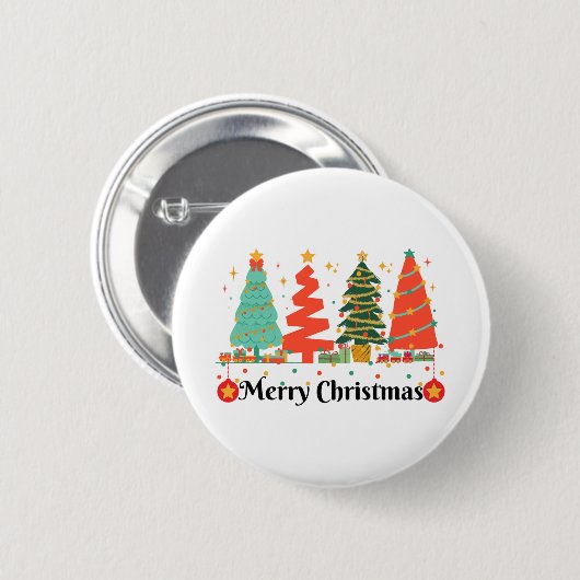 Weihnachtsbaumen frohe Weihnachten Button (Vorne & Hinten)