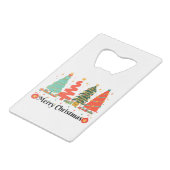 Weihnachtsbaumen frohe Weihnachten Geldbeutel Flaschenöffner (Vorderseite Schrägansicht)